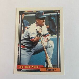 Topps 1992 Lou Whitaker Baseball Card